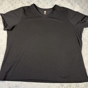 SJB Performance Women's Plus Size 3X Stretch Running Black V-Neck T-Shirt
